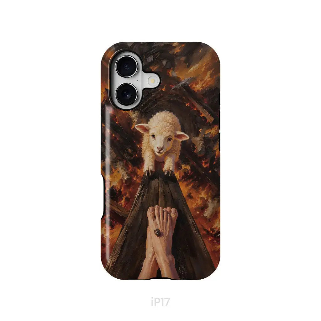 Lamb of God on the Cross with Jesus’ Pierced Feet - Christian Phone Case iPhone 17 / Tough Case