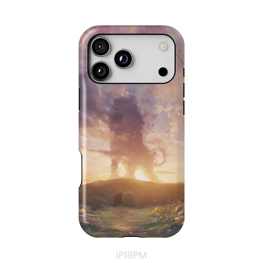 Lion of Judah above the empty tomb He is risen phone case Christian Easter phone cases iPhone 18 Pro Max / Tough Case