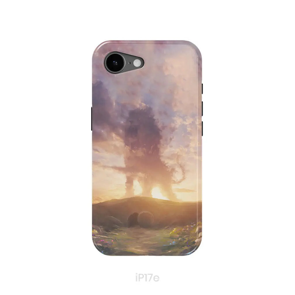 Lion of Judah above the empty tomb He is risen phone case Christian Easter phone cases iPhone 17e / Tough Case