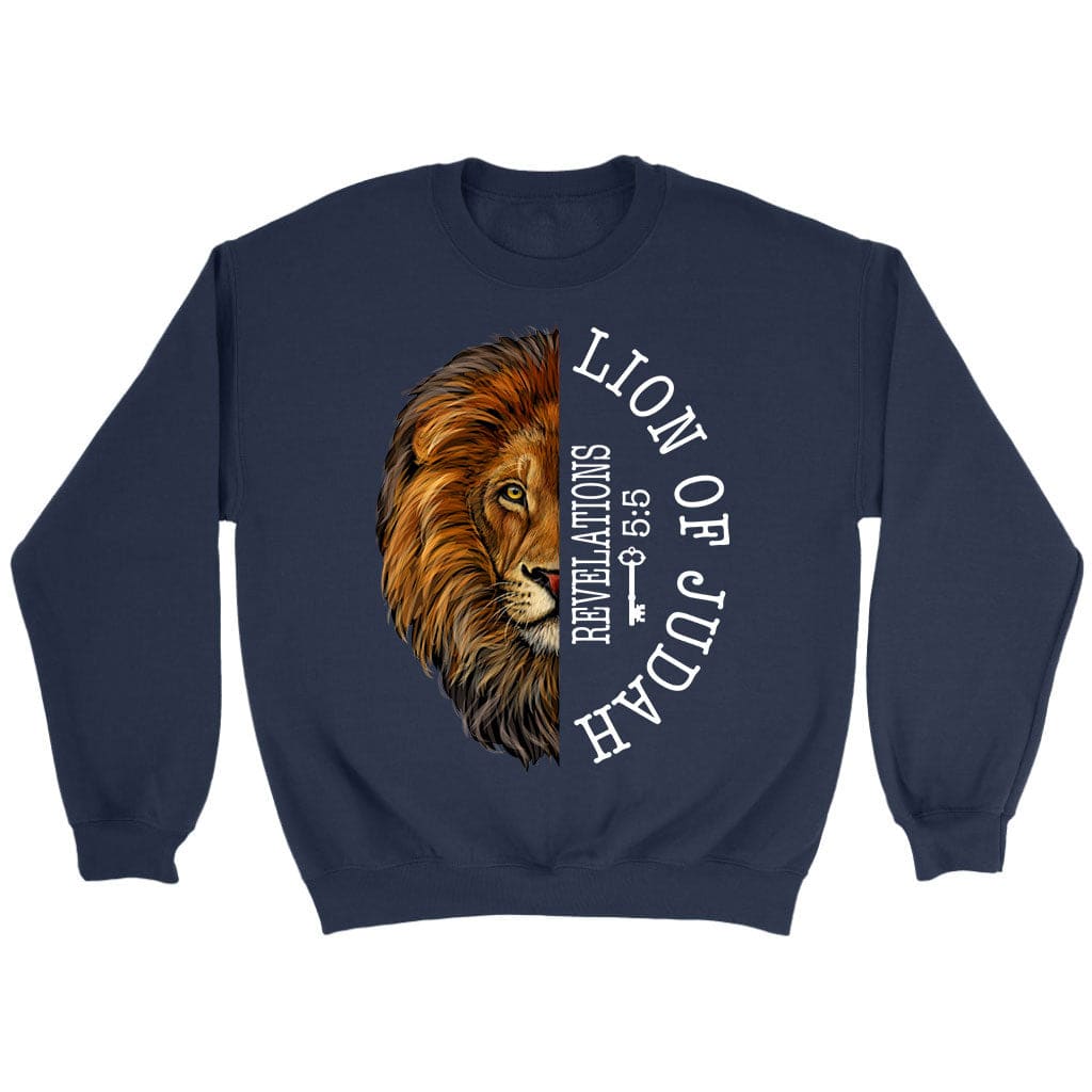 Lion of judah Revelation 5:5 Sweatshirt Navy / S