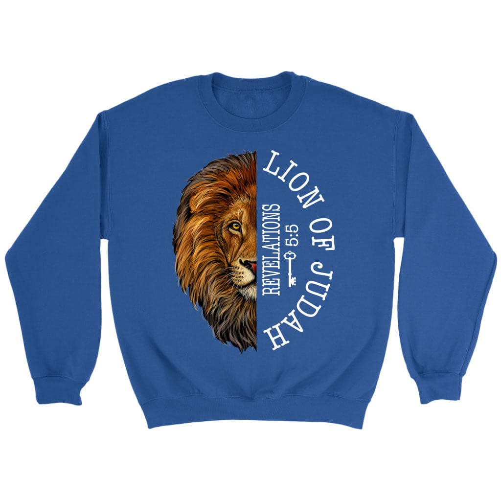 Lion of judah Revelation 5:5 Sweatshirt Royal / S