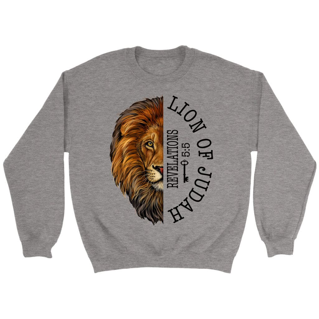 Lion of judah Revelation 5:5 Sweatshirt Sport Grey / S
