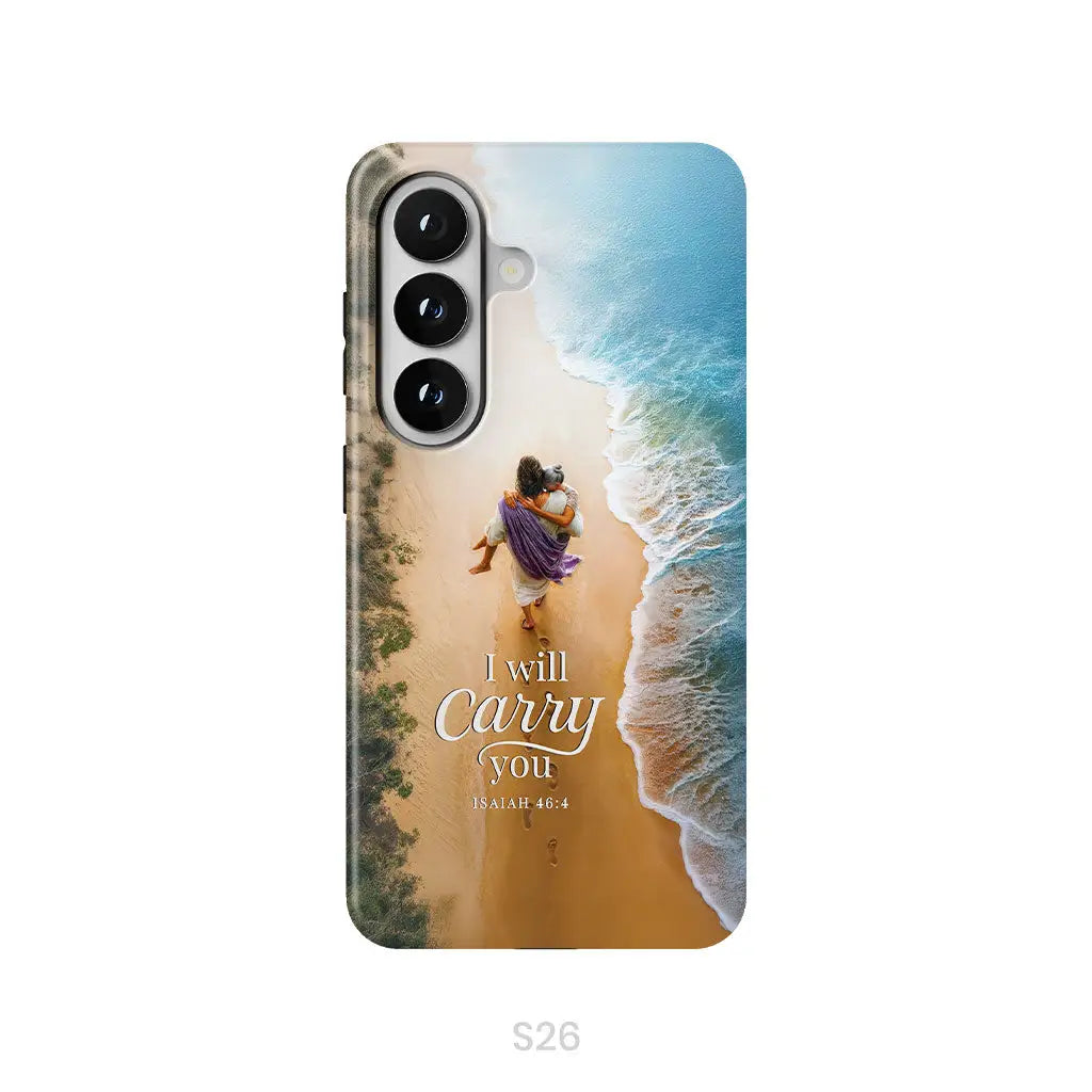(Old Woman) I Will Carry You – Jesus Carrying Elderly Woman | Isaiah 46:4 Christian Phone Case Samsung Galaxy S26