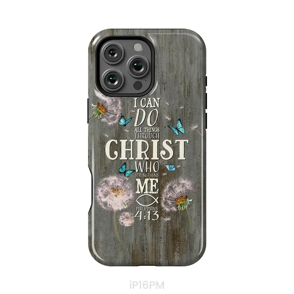 Philippians 4:13 I can do all things through Christ Bible verse phone case iPhone 16 Pro Max / Tough Case