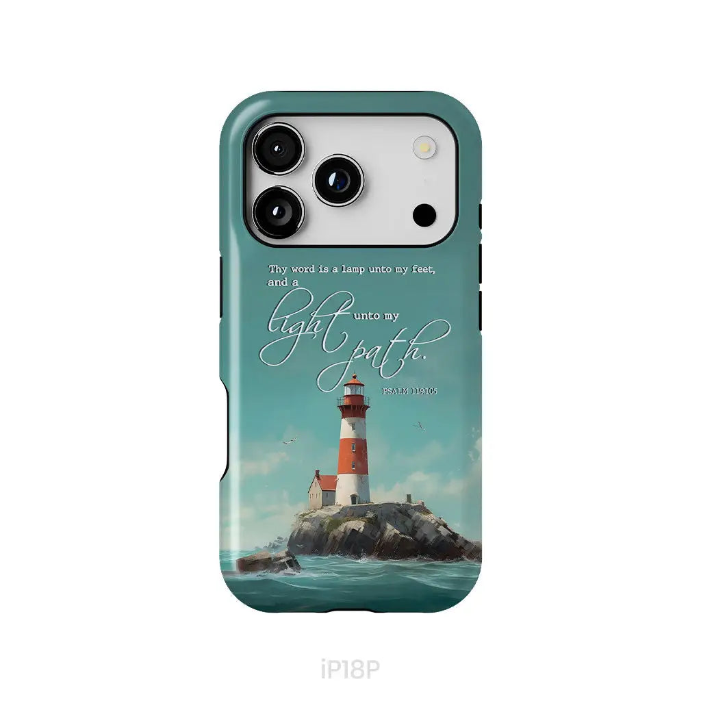 Psalm 119:105 Thy Word Is A Lamp Lighthouse Phone Case iPhone 18 Pro / Tough Case