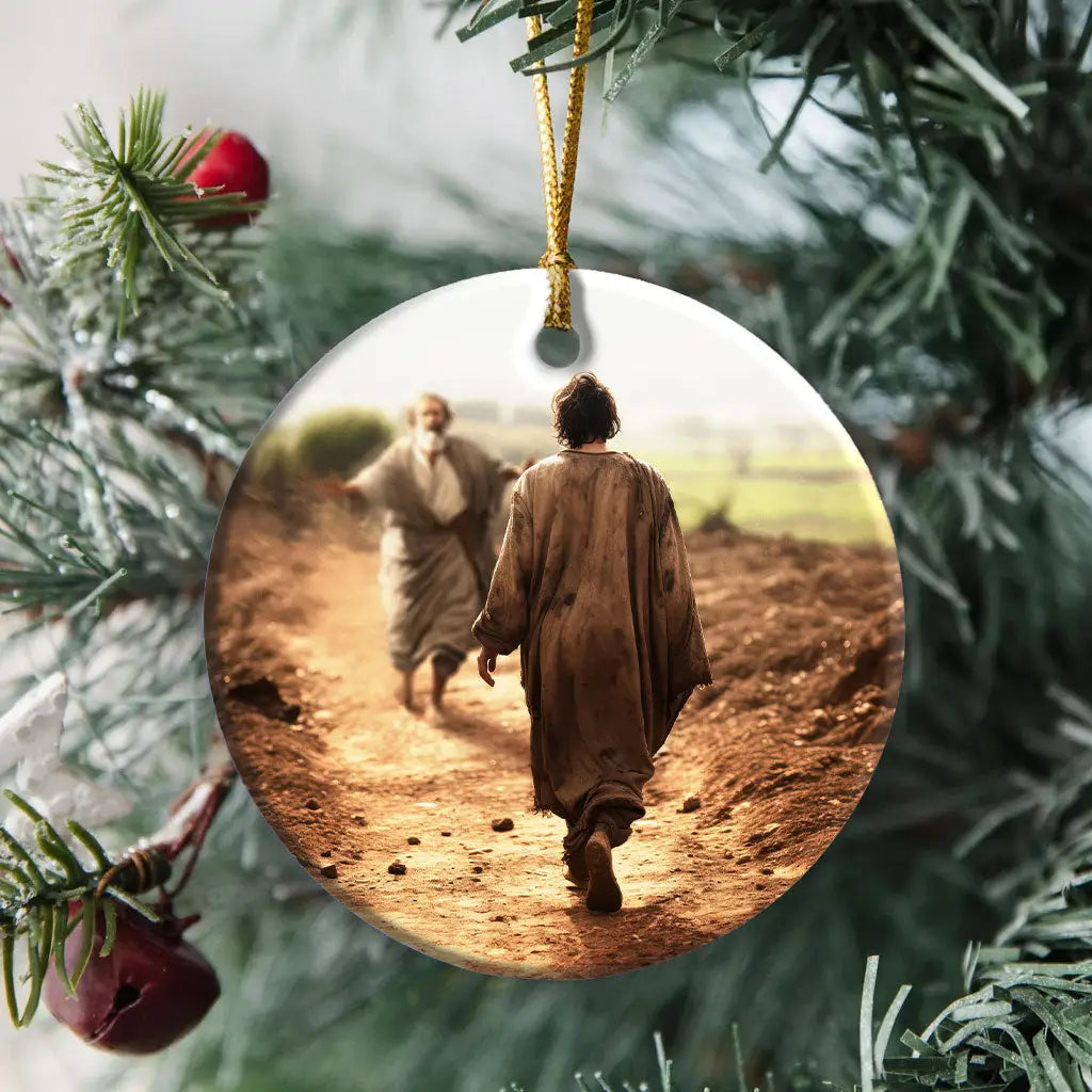 The Father Runs Towards His Son The Prodigal Son Ornament Circle / 1-pack
