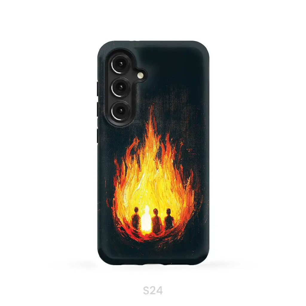 The Fiery Furnace Phone Case (Shadrach Meshach Abednego with Son of God) Samsung Galaxy S24 / Tough Case