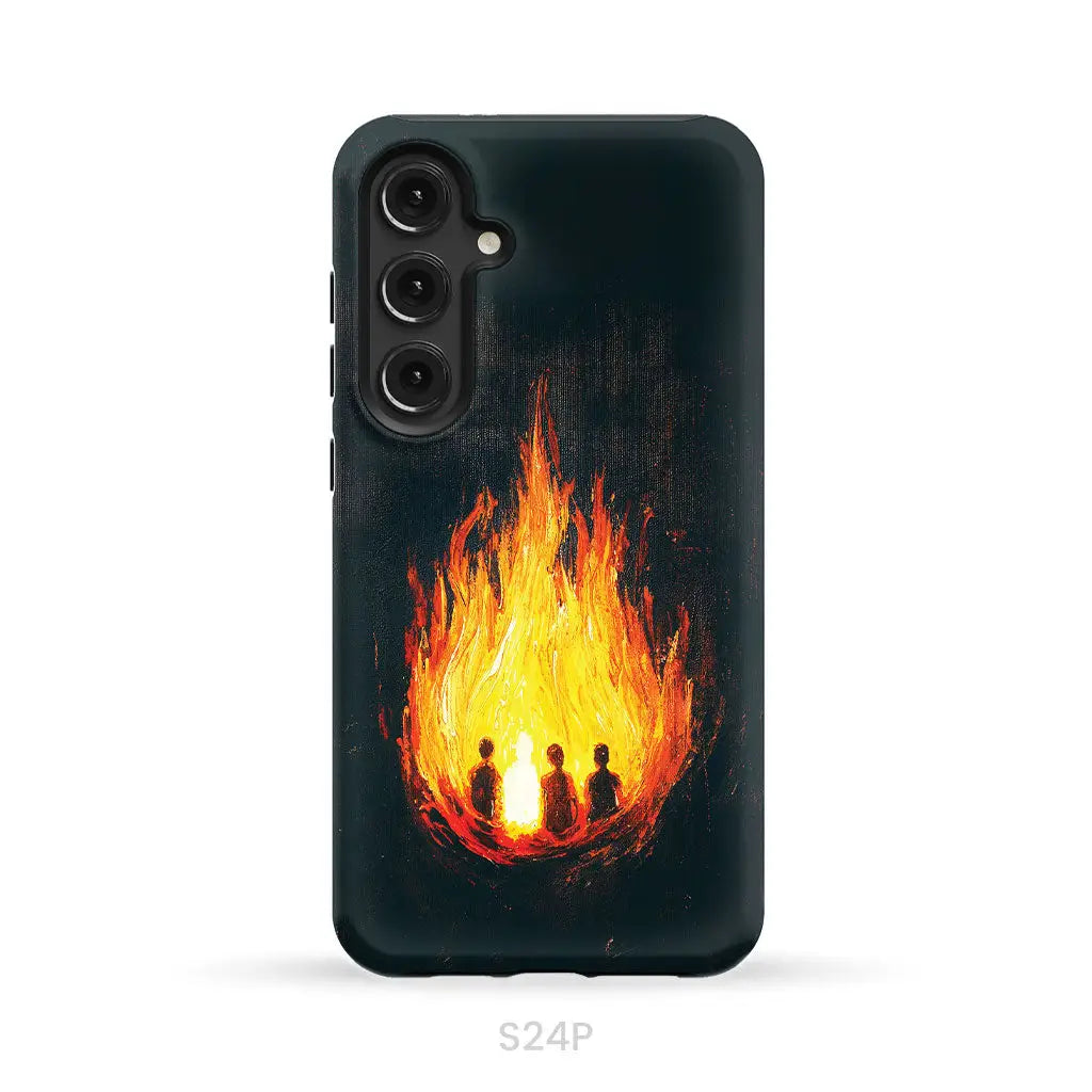 The Fiery Furnace Phone Case (Shadrach Meshach Abednego with Son of God) Samsung Galaxy S24 Plus / Tough Case
