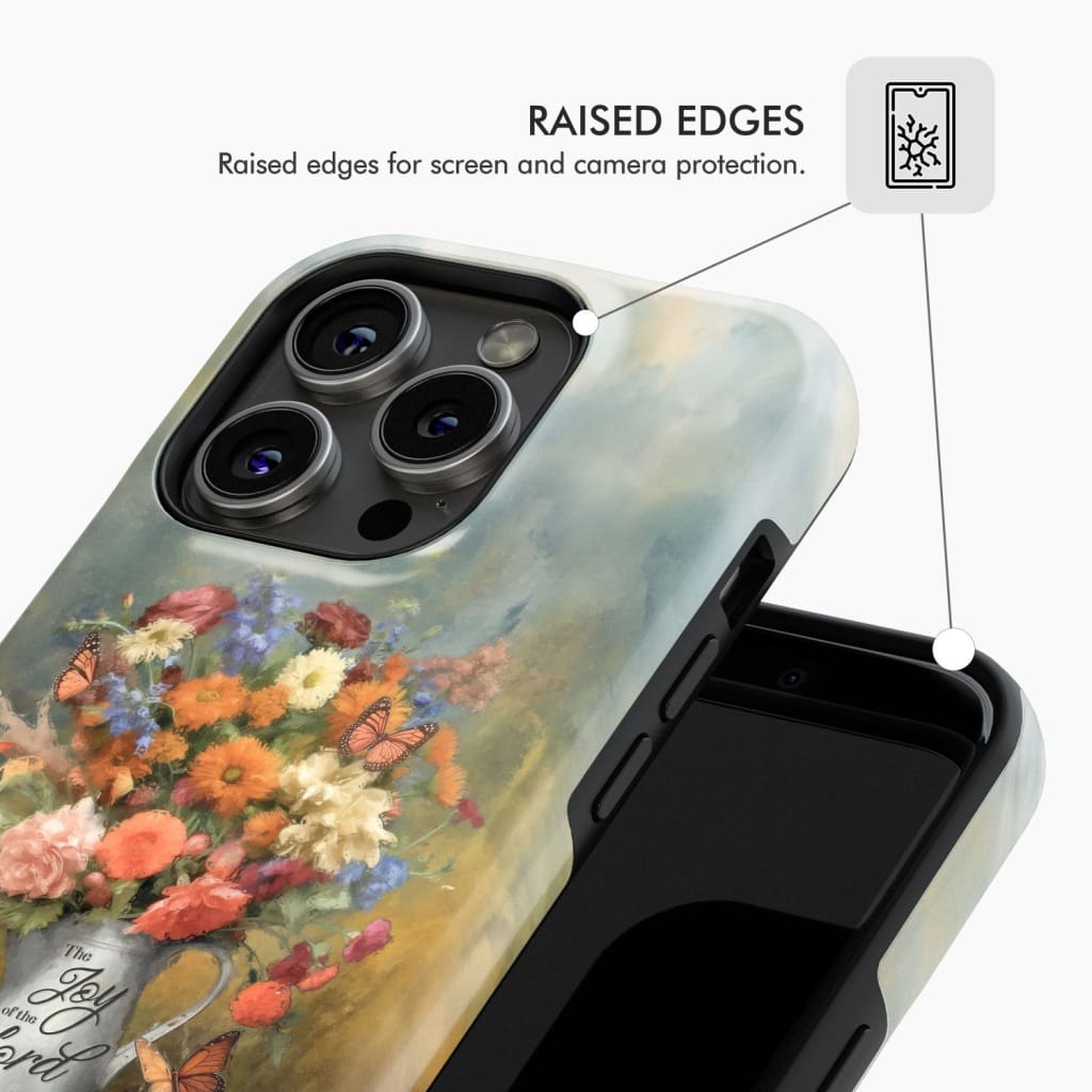 The Joy of Lord is Your Strength Nehemiah 8:10 Flower Butterfly Phone Case