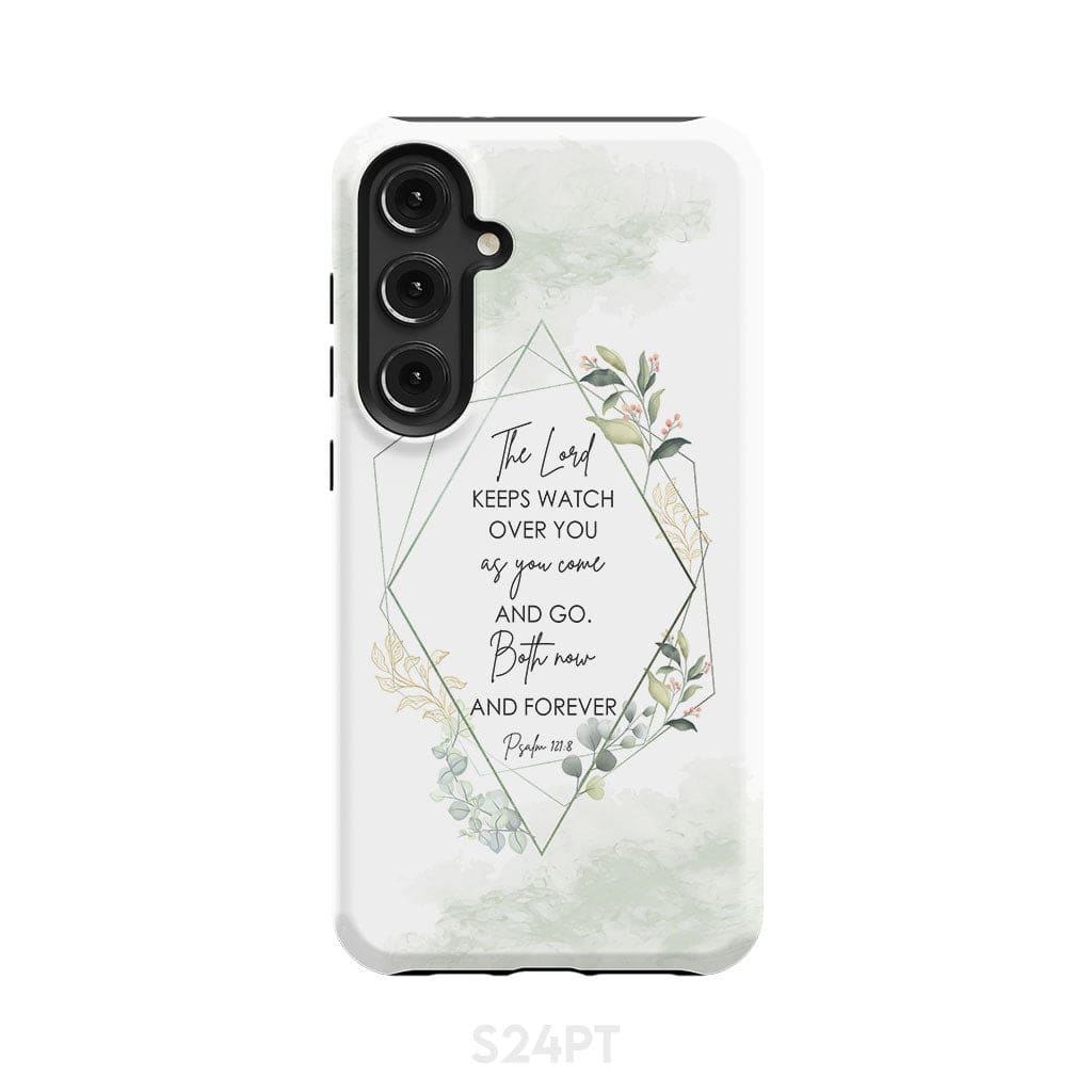 The Lord keeps watch over you as come and go phone case | Bible verse cases Samsung Galaxy S24 Plus / Tough