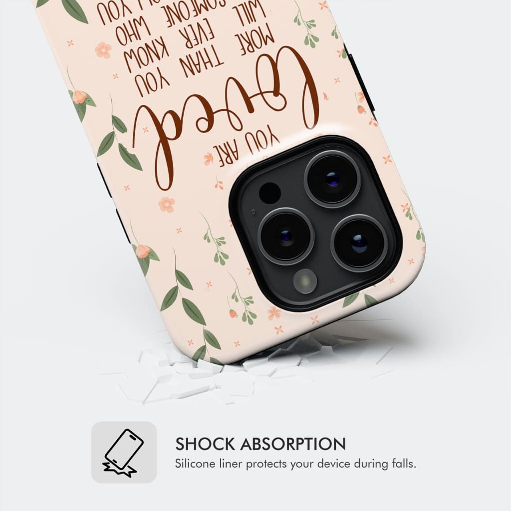 You are loved Romans 5:8 Bible verse phone case