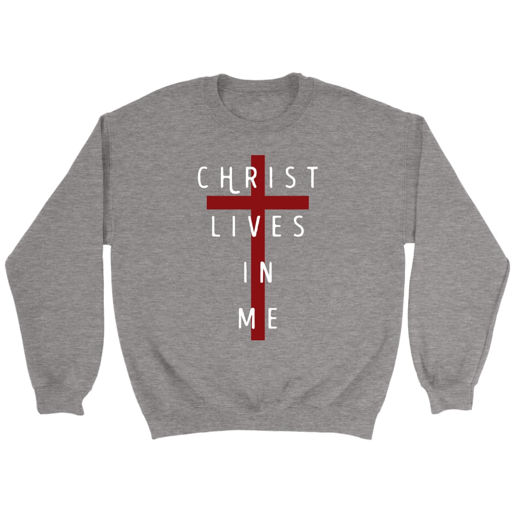 Christ lives in me Christian sweatshirt Sport Grey / S