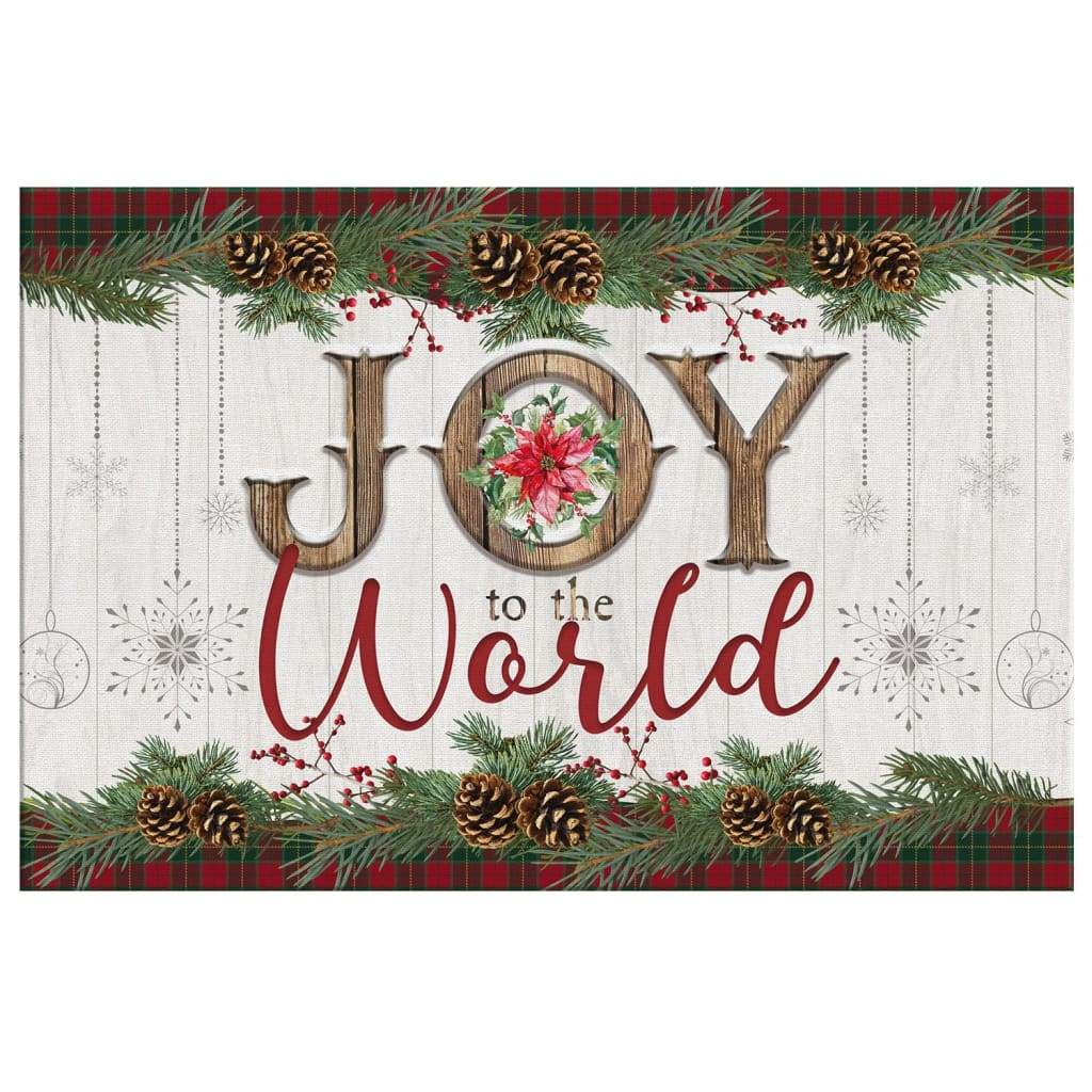 Faith-based Christmas wall art displaying "Joy To The World" and Merry Christmas border, great religious holiday gift.