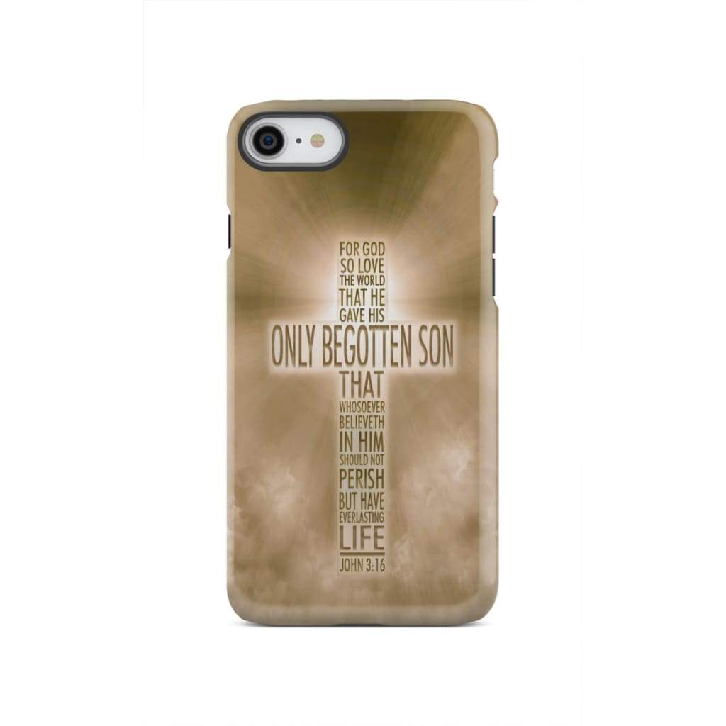 For God so loved the world John 3:16 KJV Bible verse phone case iPhone SE 2020 / Tough