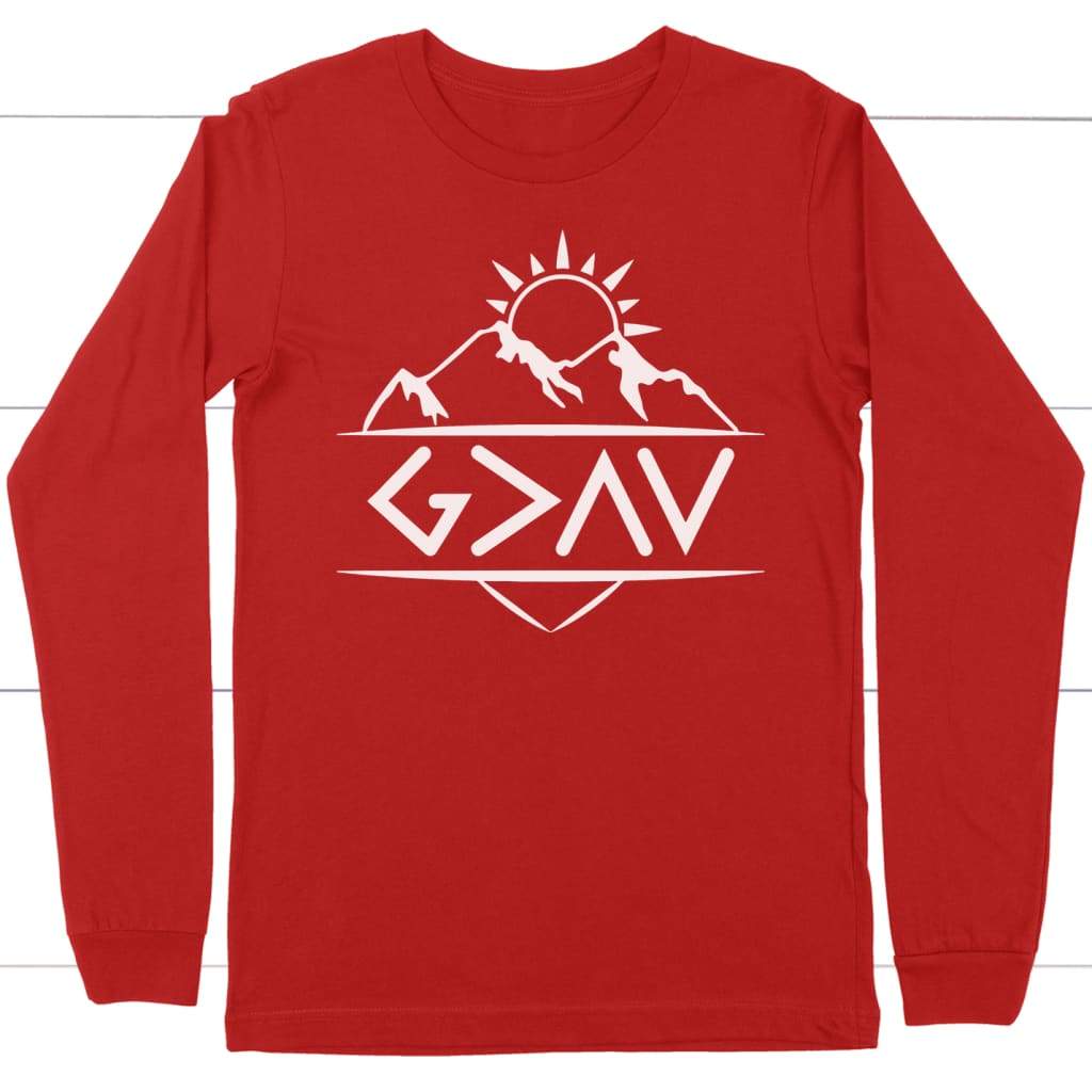God is Greater Than The Highs and The Lows long sleeve shirt Red / S