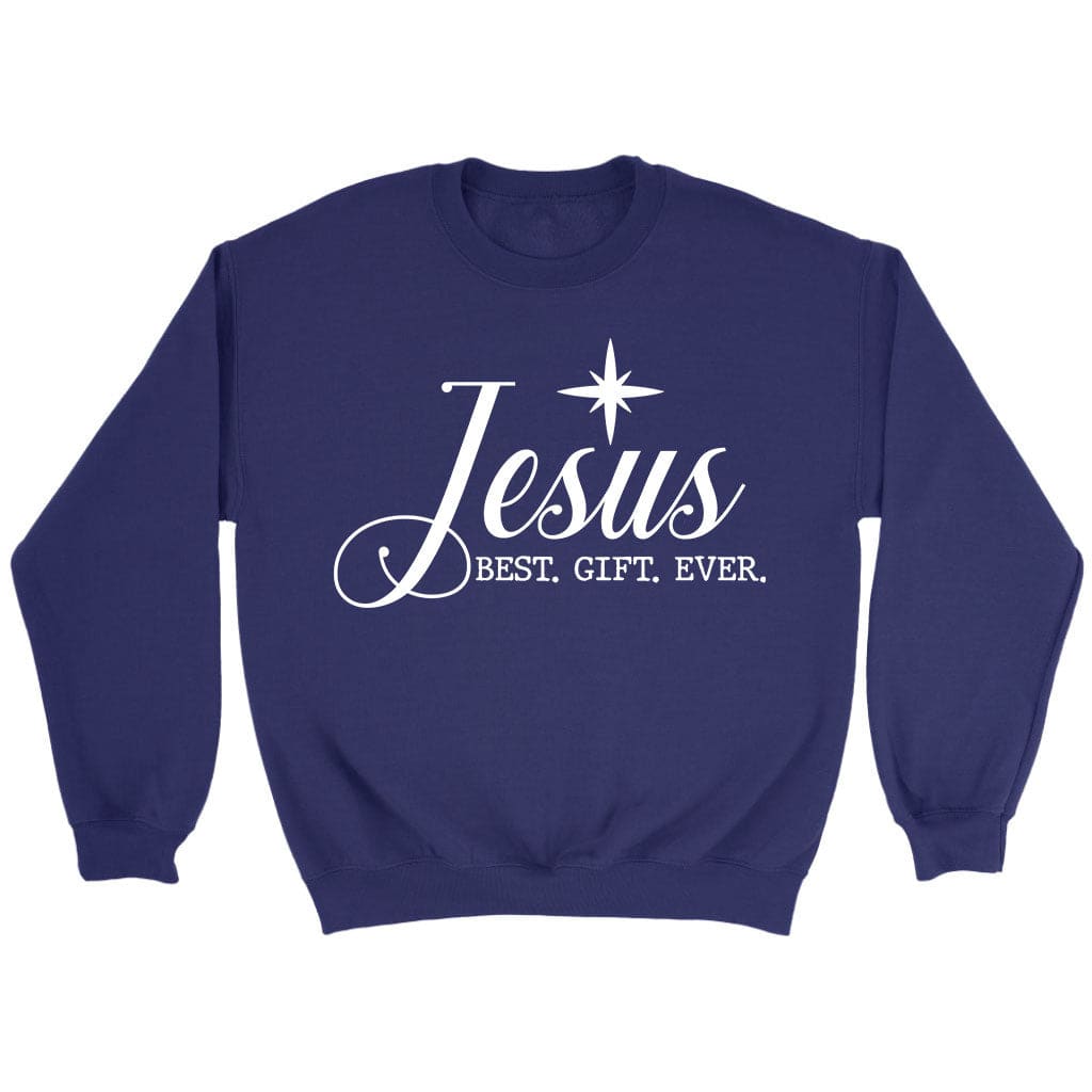 Jesus best gift ever Christian Christmas sweatshirt Purple / S