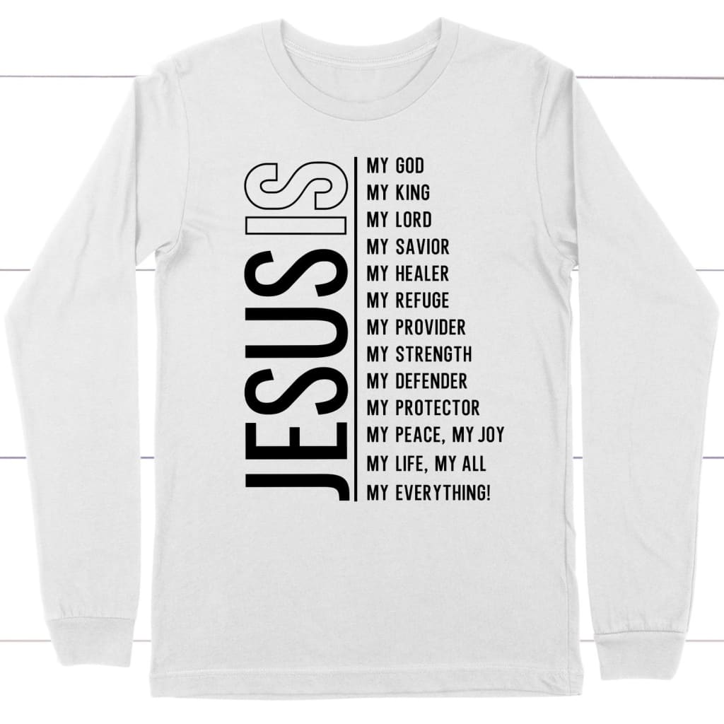 Jesus my Lord my God my all Christian long sleeve t-shirt White / S
