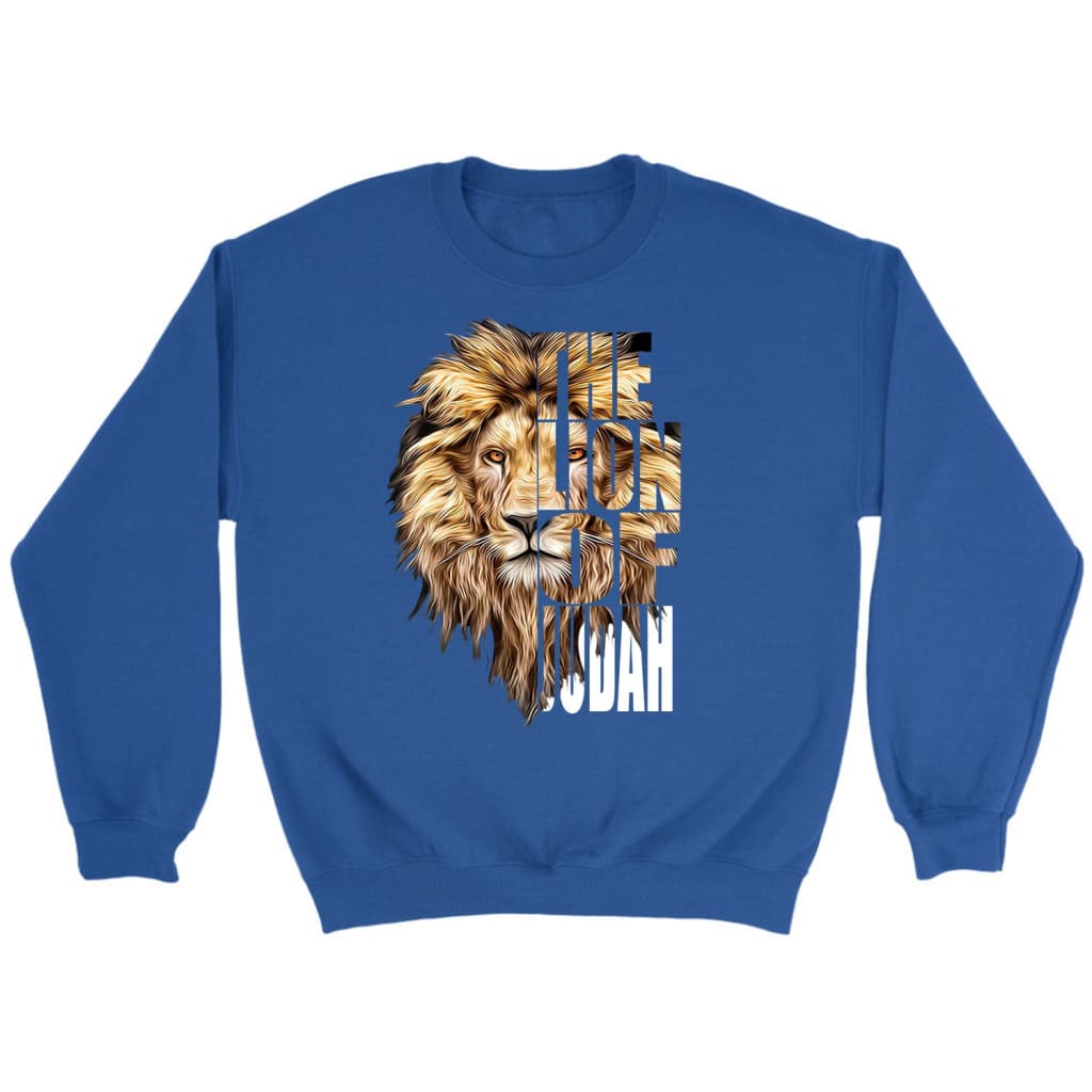 Jesus the Lion of Judah Christian sweatshirt Royal / S
