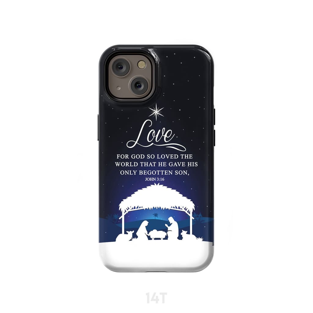 John 3:16 For God so loved the world Christmas phone case iPhone 14 / Tough
