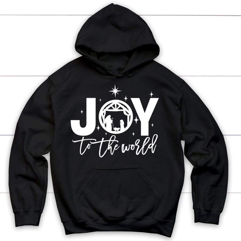 Joy to the world Christmas Christian hoodie Black / S
