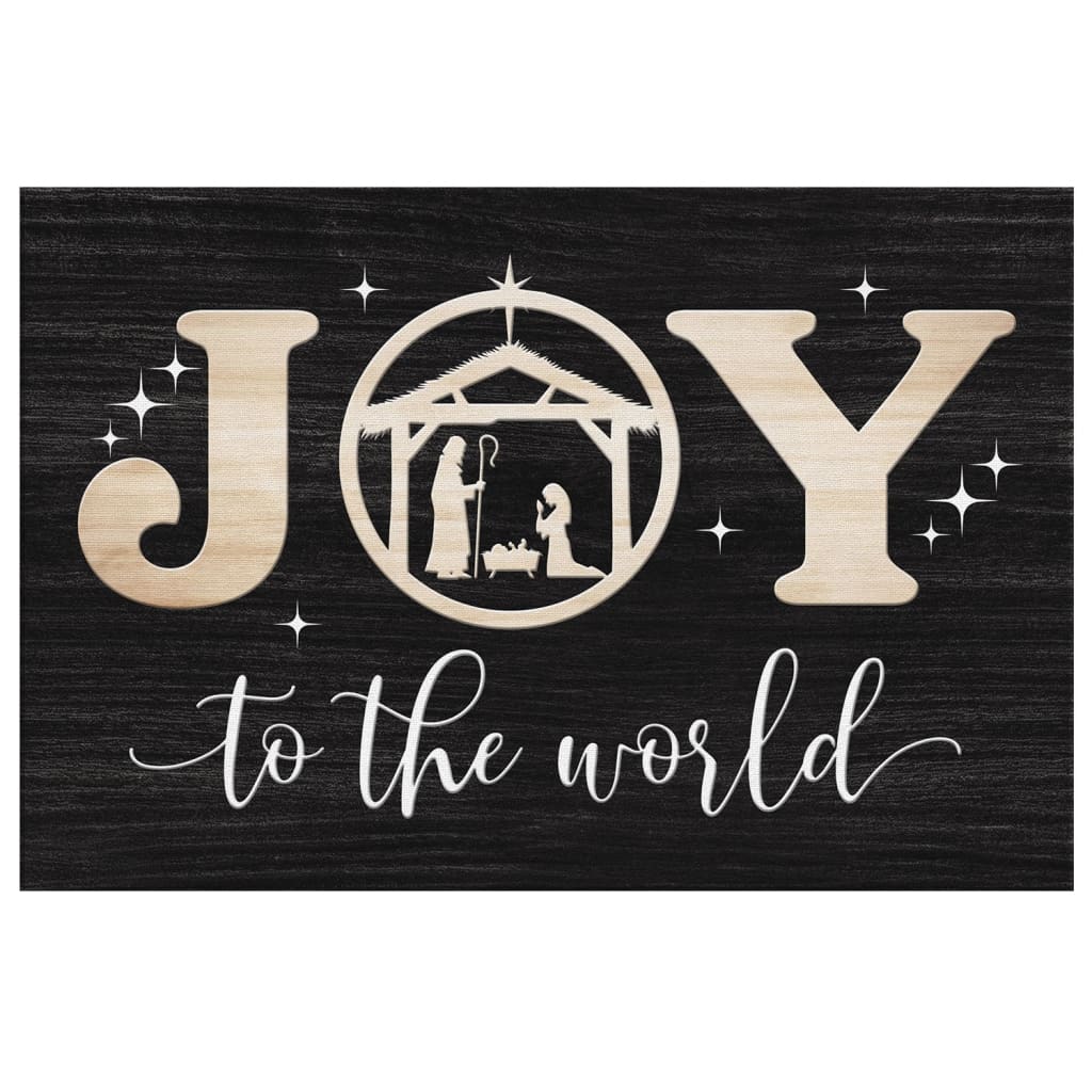 Christian Christmas wall decor: Joy to the world wall art canvas