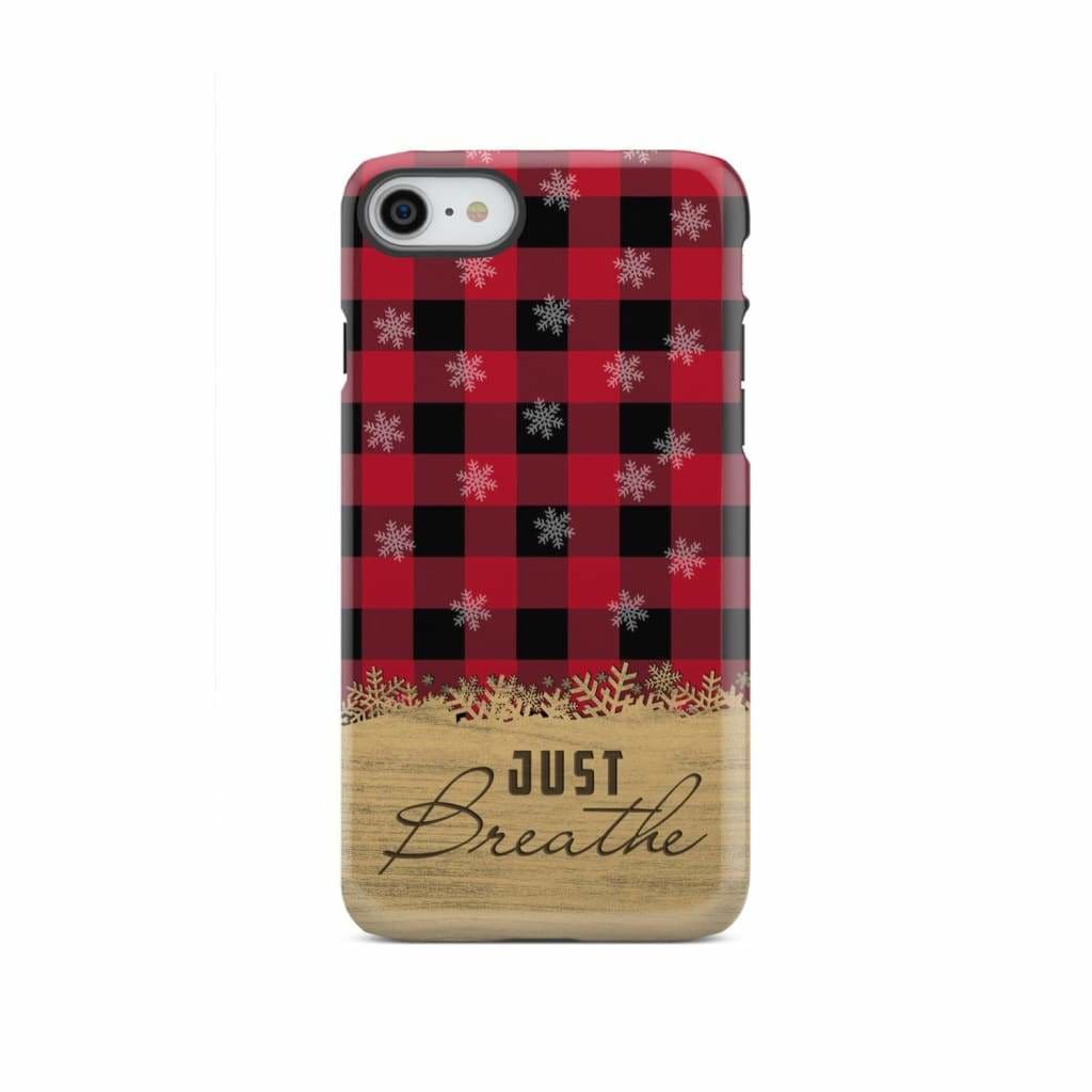 Just Breathe Red Black Buffalo phone case iPhone SE 2020 / Tough