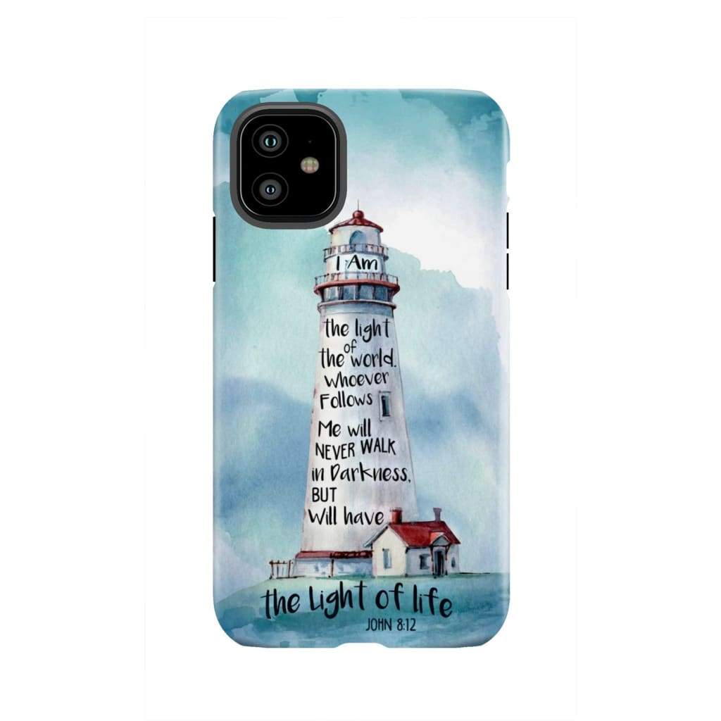 Lighthouse I Am the Light of World John 8:12 Bible Verse Phone Case iPhone 11 / Tough
