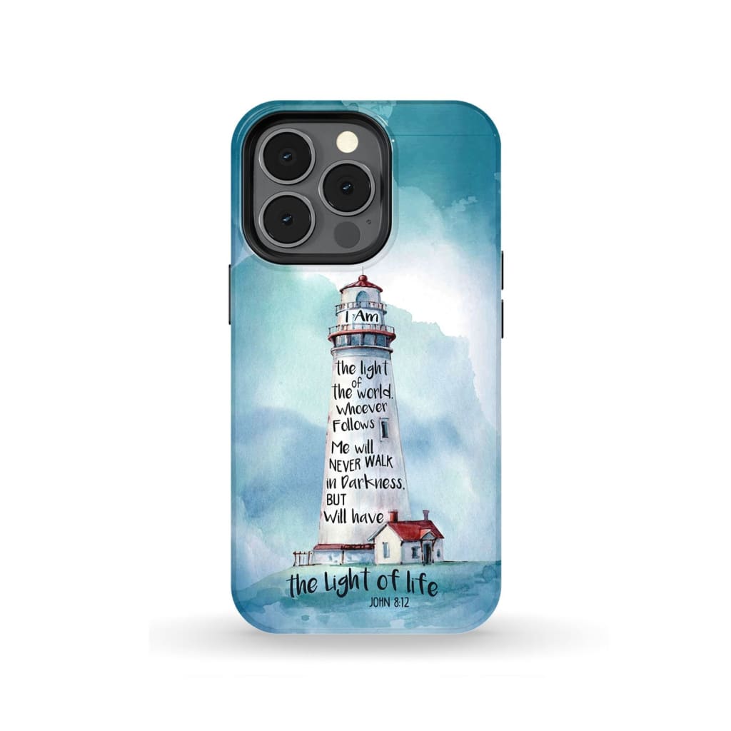 Lighthouse I Am the Light of World John 8:12 Bible Verse Phone Case iPhone 13 Pro / Tough