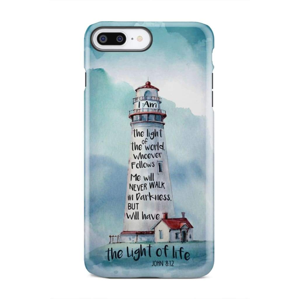 Lighthouse I Am the Light of World John 8:12 Bible Verse Phone Case iPhone 7 Plus / Tough