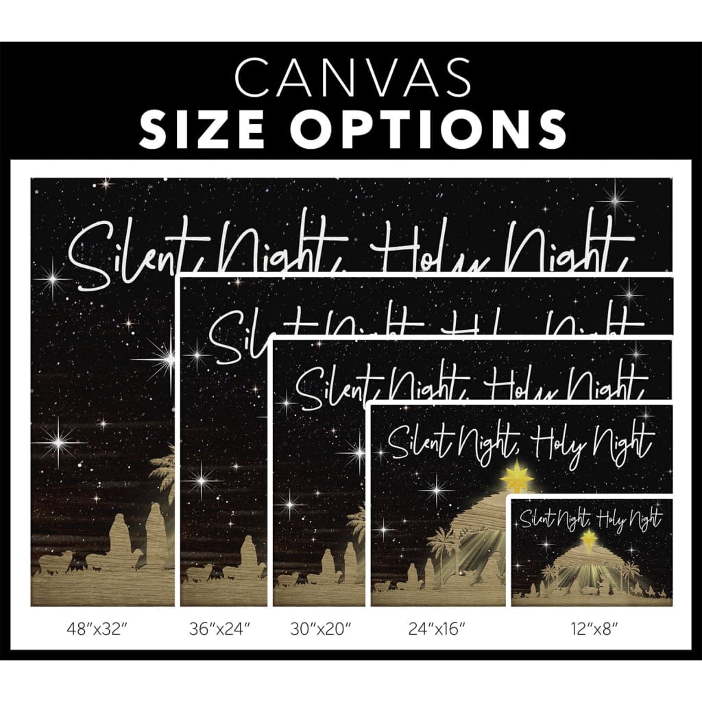 Silent night holy night Jesus born Christmas wall art canvas Christian gifts