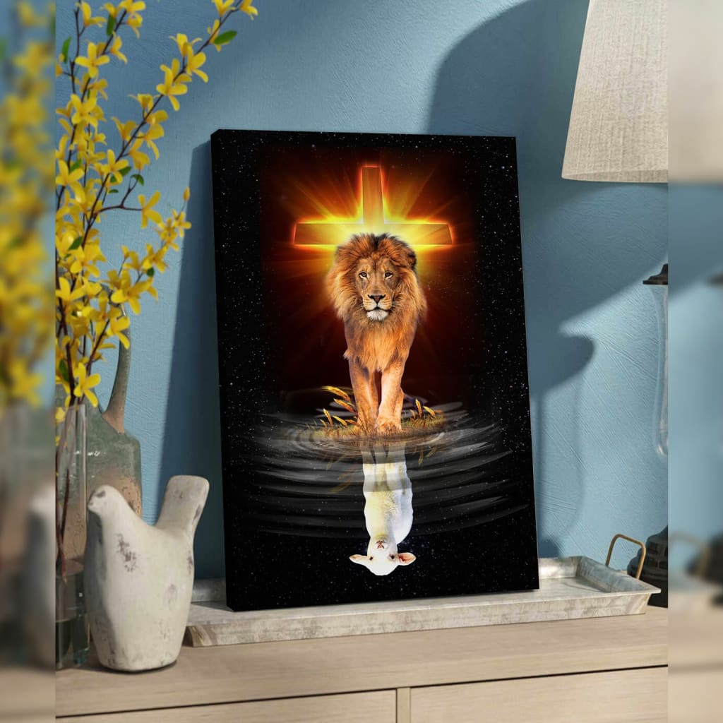 The Lion of Judah and the Lamb of God canvas wall art