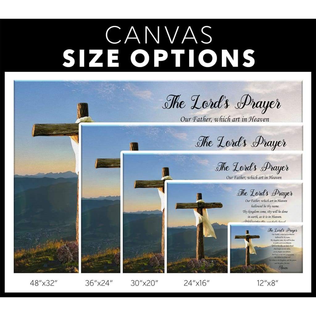 The Lord’s prayer canvas size options