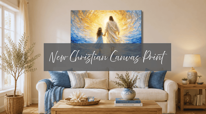 New Christian Wall Art, Jesus Leading a Little Girl Through the Sea 