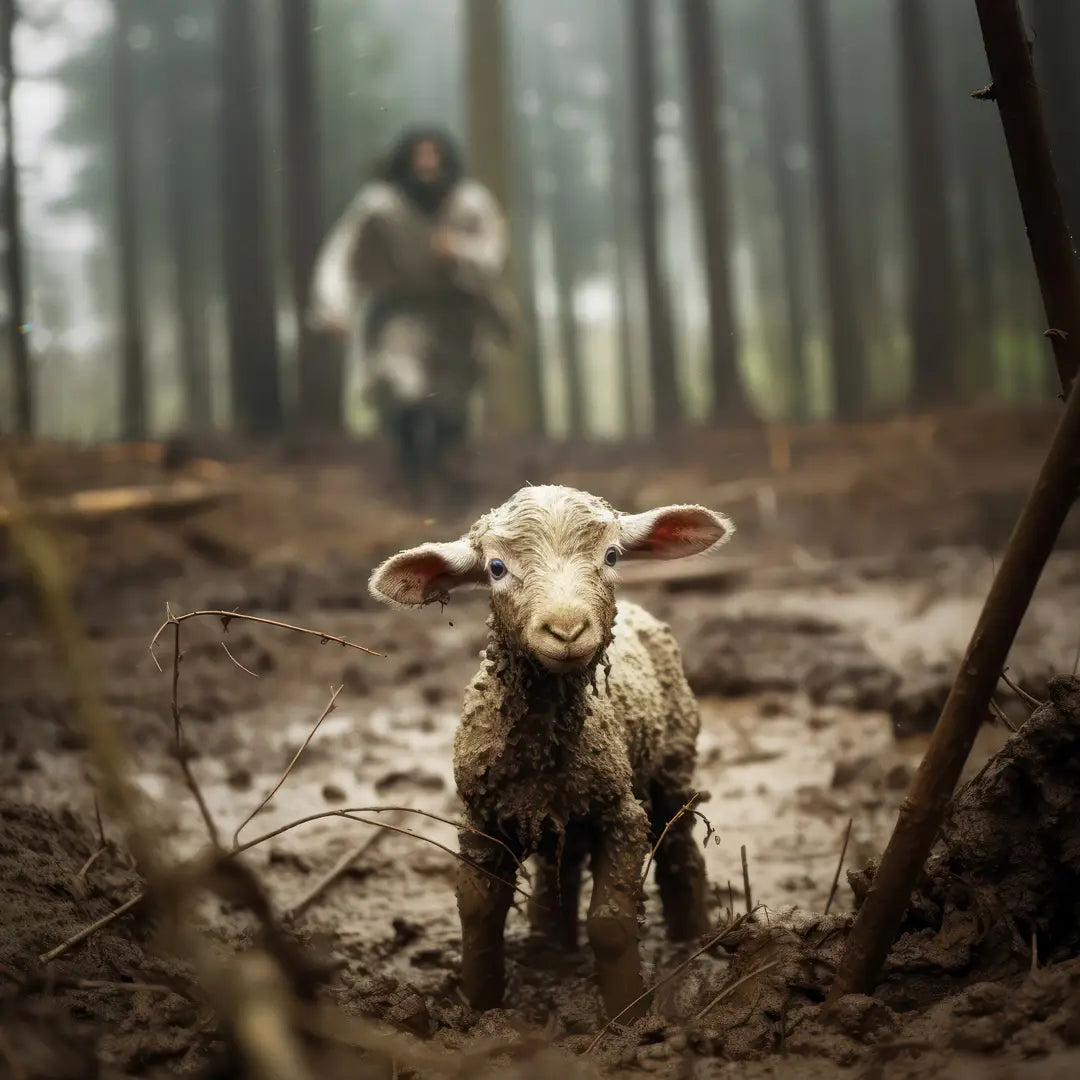 Parable of the Lost Sheep - Jesus and Lost Lamb Art