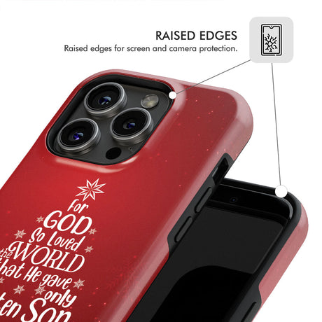 John 3:16 For God So Loved The World – Christmas Tree Christian Phone Case