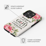 Romans 8:28 And We Know That In All Things God Works For The Good - Floral Christian Phone Case