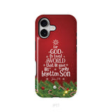 John 3:16 For God So Loved The World – Christmas Tree Christian Phone Case