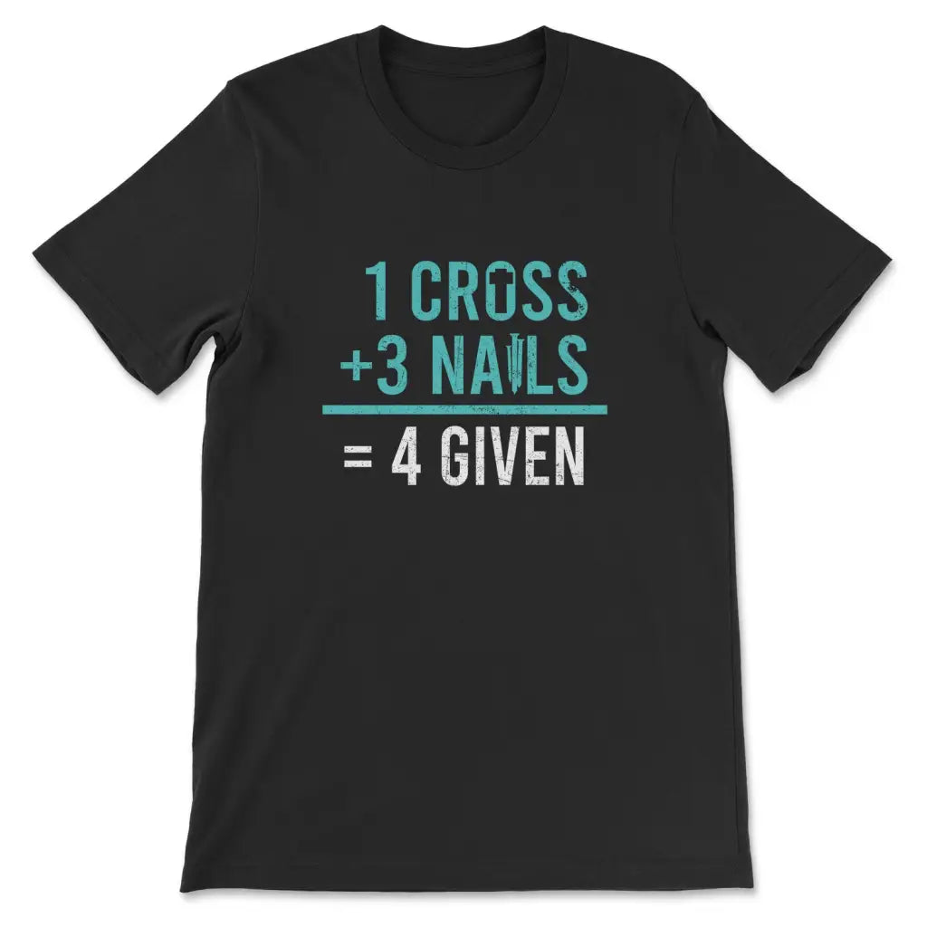 1 Cross 3 Nails 4 Given T-shirt Black / S