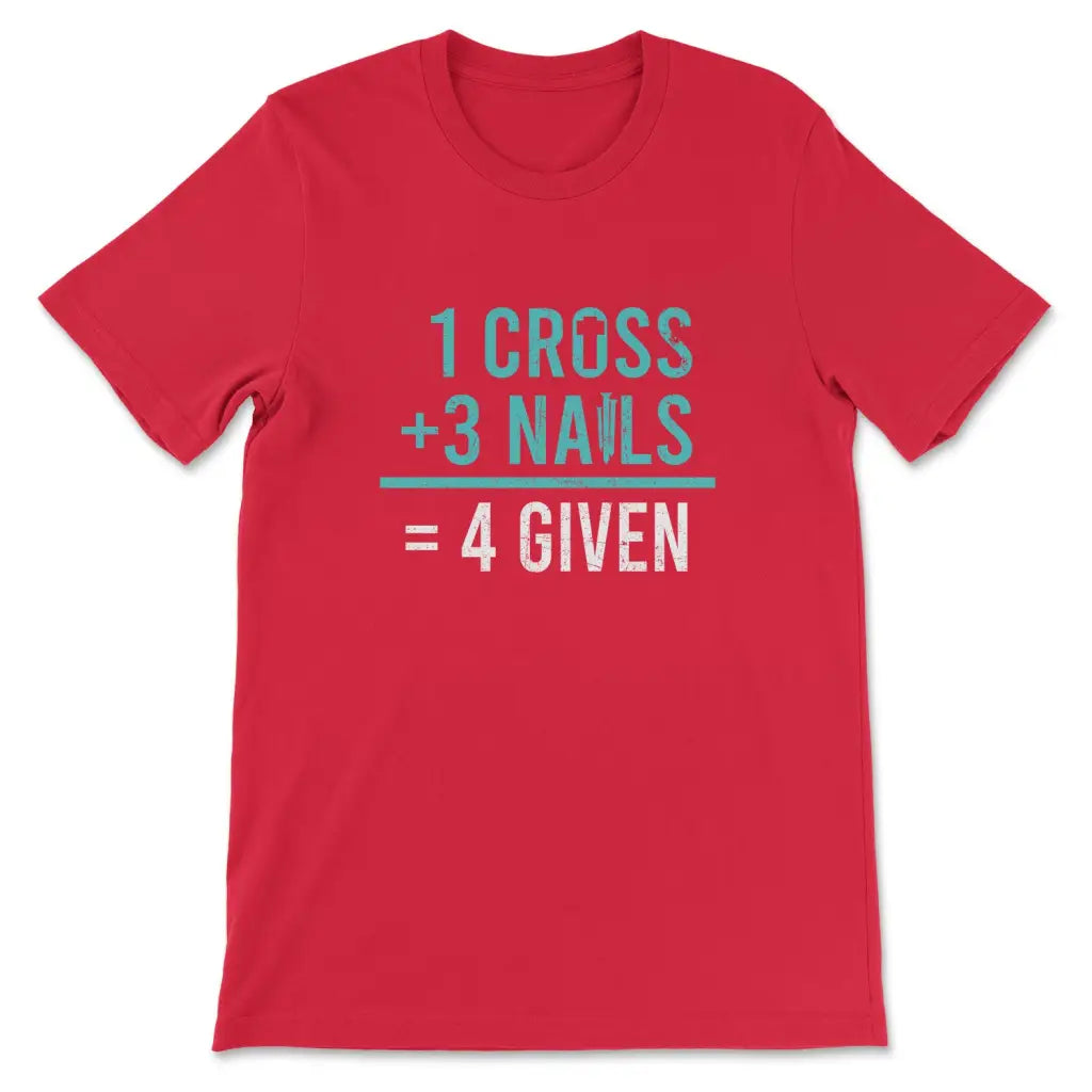 1 Cross 3 Nails 4 Given T-shirt Red / S