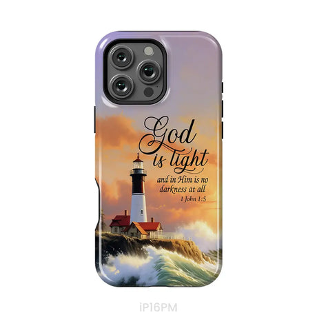 1 John 1:5 God is Light Lighthouse Christian Phone Case iPhone 16 Pro Max / Tough Case