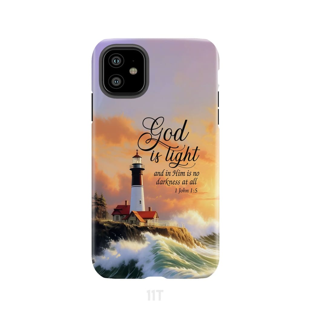 1 John 1:5 God is Light Lighthouse Christian Phone Case iPhone 11 / Tough