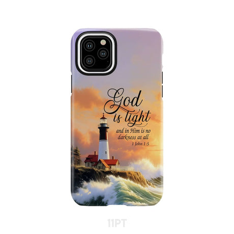 1 John 1:5 God is Light Lighthouse Christian Phone Case iPhone 11 Pro / Tough