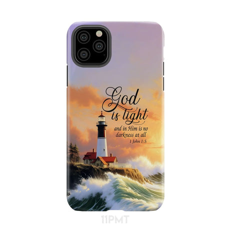 1 John 1:5 God is Light Lighthouse Christian Phone Case iPhone 11 Pro Max / Tough