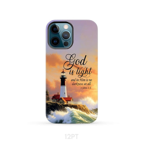 1 John 1:5 God is Light Lighthouse Christian Phone Case iPhone 12 Pro / Tough