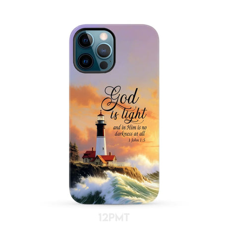 1 John 1:5 God is Light Lighthouse Christian Phone Case iPhone 12 Pro Max / Tough