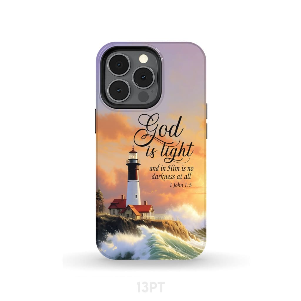 1 John 1:5 God is Light Lighthouse Christian Phone Case iPhone 13 Pro / Tough