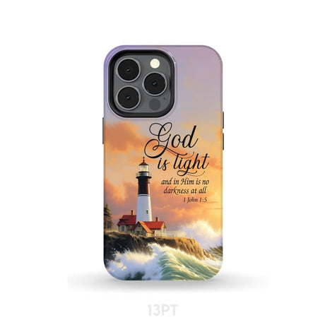 1 John 1:5 God is Light Lighthouse Christian Phone Case iPhone 13 Pro / Tough