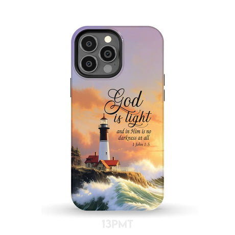 1 John 1:5 God is Light Lighthouse Christian Phone Case iPhone 13 Pro Max / Tough