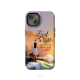 1 John 1:5 God is Light Lighthouse Christian Phone Case iPhone 14 / Tough