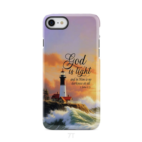 1 John 1:5 God is Light Lighthouse Christian Phone Case iPhone 7 / Tough